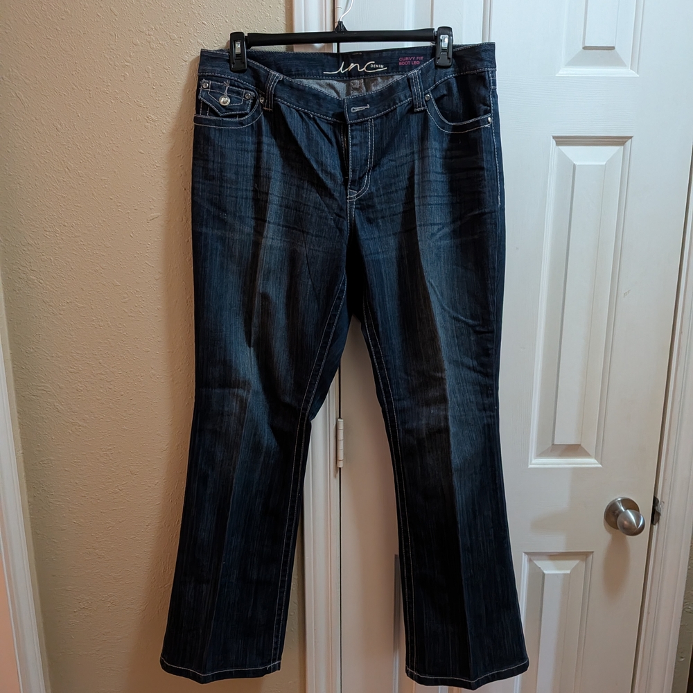 INC International Concepts Dark Blue Women's Bootcut Jeans